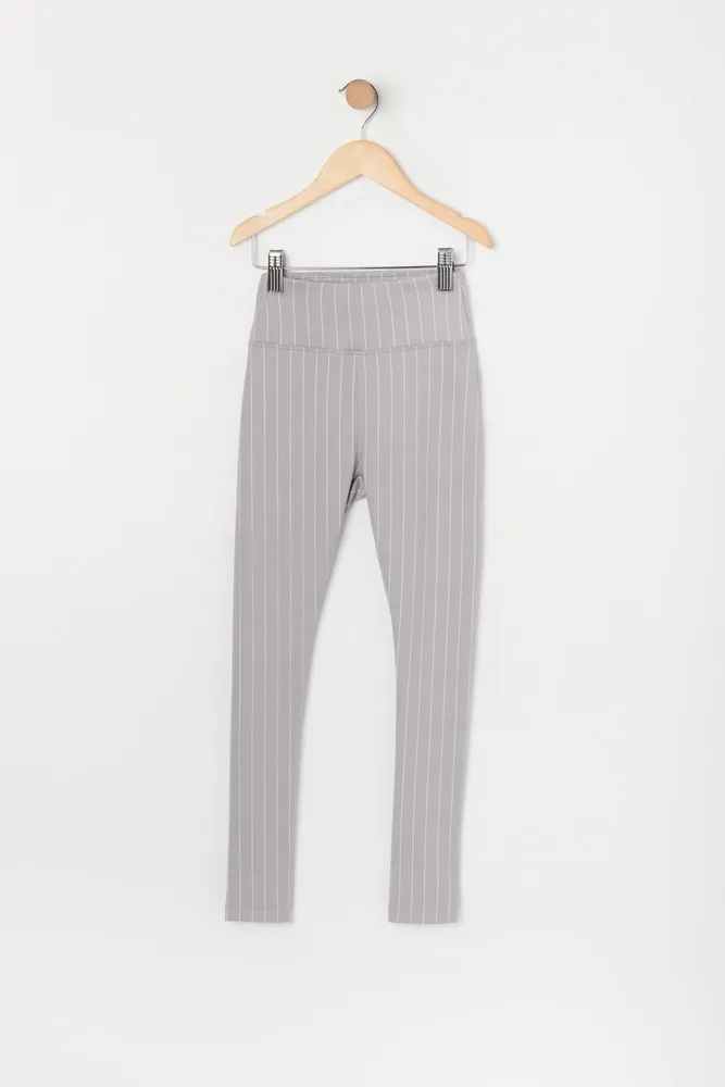 Girls Pinstriped Back Pocket Legging