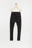 Girls Plaid Back Pocket Legging