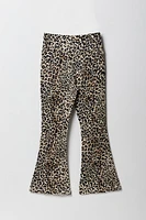 Legging Ã  jambe Ã©vasÃ©e en molleton doux avec motif guÃ©pard pour fille