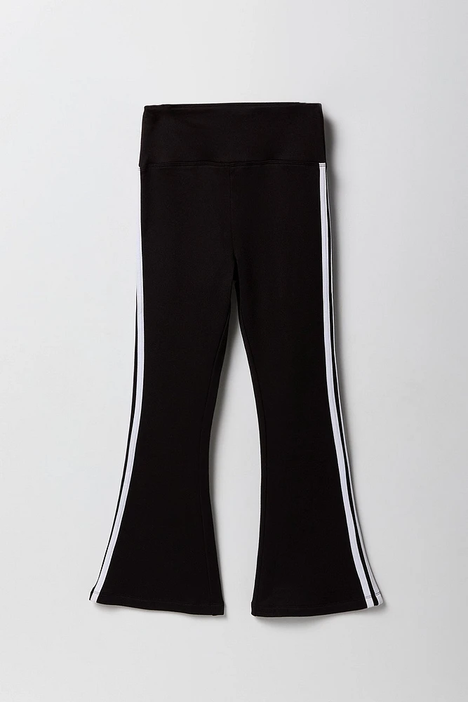 Legging à jambe évasée en molleton doux avec motif guépard pour fille