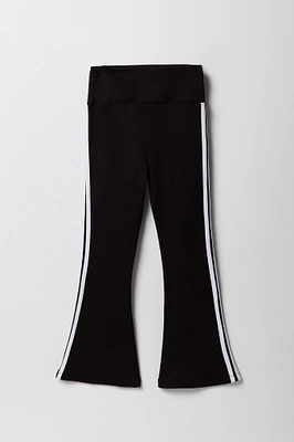 Legging à jambe évasée en molleton doux avec motif guépard pour fille