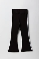 Legging à jambe évasée en molleton doux avec motif guépard pour fille