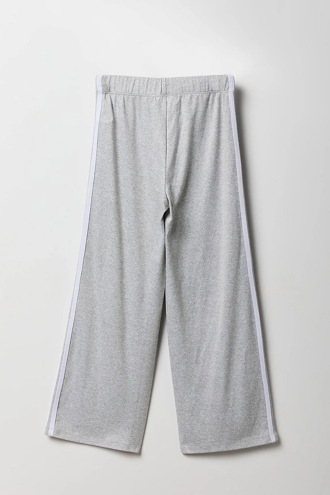 Pantalon à jambe large avec rayures latérales pour fille