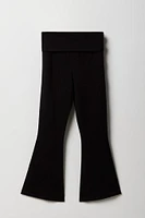 Legging à jambe évasée avec bande de taille repliée pour fille