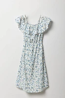 Combi-robe fleurie à épaules dénudées pour fille