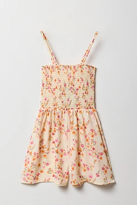 Girls Smocked Flowy Romper