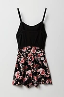 Combi-short boutonné avec ceinture pour fille
