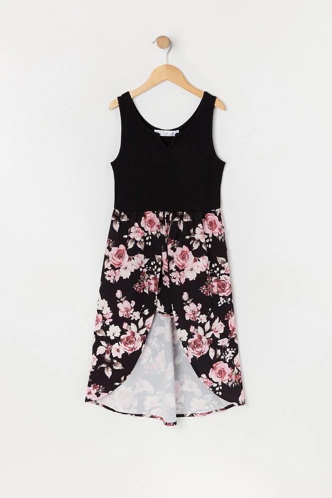 Girls Floral Walk Through Romper