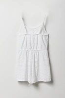 Combi-short camisole boutonné avec oeillets pour fille
