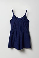 Girls Eyelet Buttoned Cami Romper
