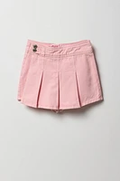 Jupe-short en denim plissé pour fille