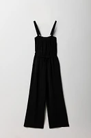 Girls Drawstring Waist Wide Leg Jumpsuit