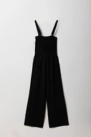 Girls Drawstring Waist Wide Leg Jumpsuit