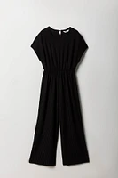 Girls Soft Ribbed Wide Leg Jumpsuit