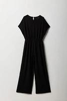 Girls Soft Ribbed Wide Leg Jumpsuit