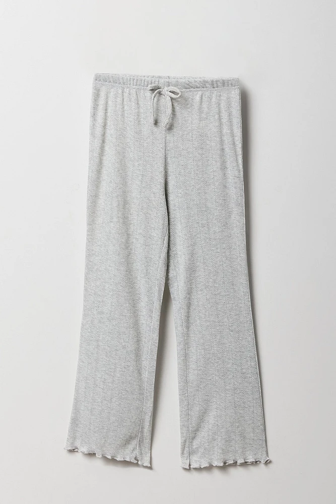 Girls Pointelle T-Shirt & Pant 2 Piece Pajama Set