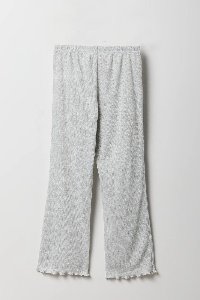 Girls Pointelle T-Shirt & Pant 2 Piece Pajama Set