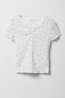 Ensmble pyjama avec t-shirt et pantalon en pointelle pour fille