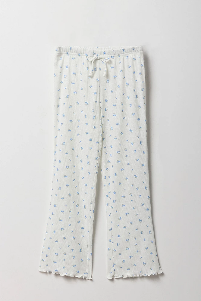 Ensmble pyjama avec t-shirt et pantalon en pointelle pour fille