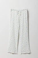 Ensmble pyjama avec t-shirt et pantalon en pointelle pour fille