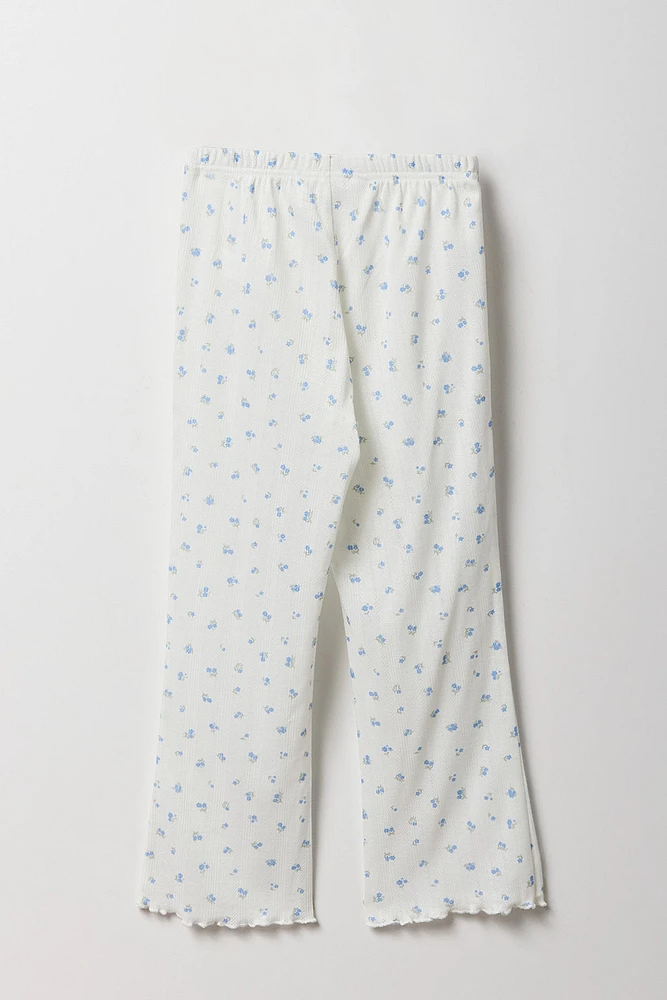 Ensmble pyjama avec t-shirt et pantalon en pointelle pour fille
