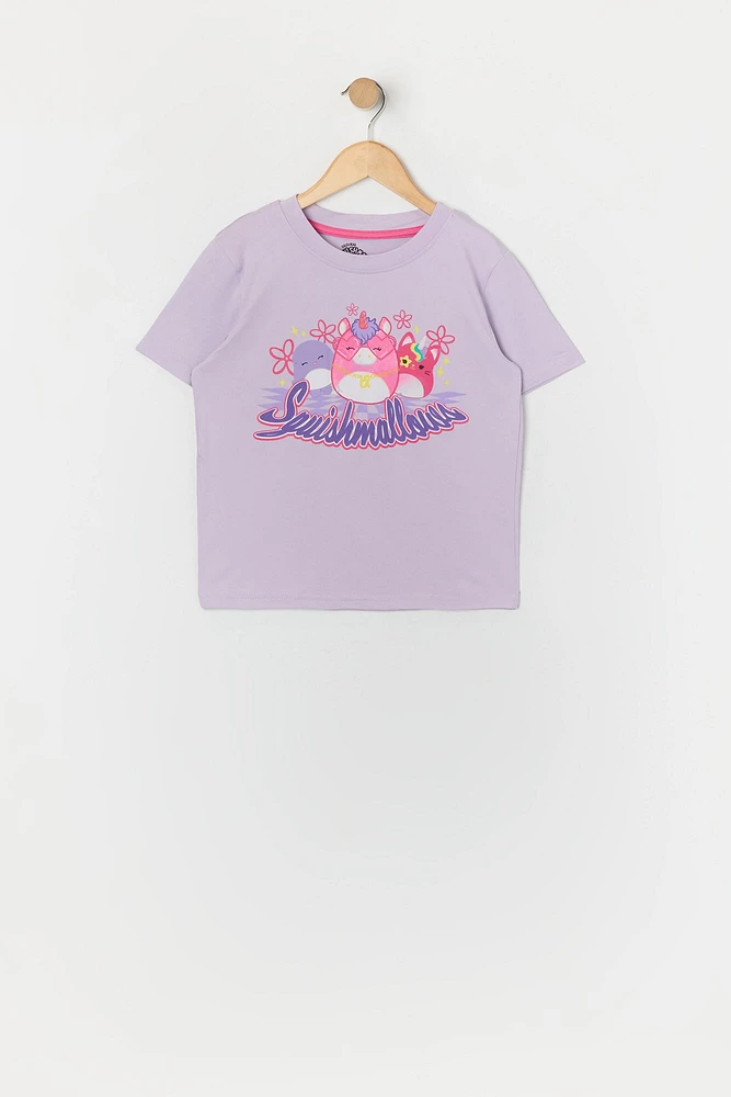 Girls Squishmallows T-Shirt Short and Scrunchie 3 Piece Set