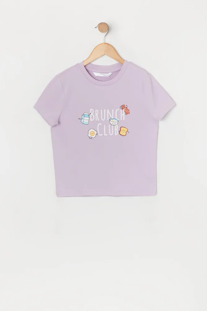 Urban Kids Girls Brunch Club Graphic Plush Pajama Set