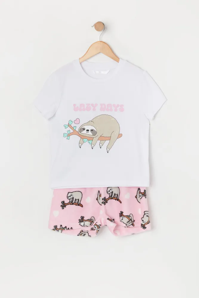 Girls Koala Graphic Plush Pajama Set – Urban Planet