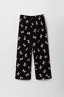 Girls Printed Button-Up Top & Pant 2 Piece Pajama Set