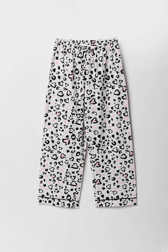 Ensemble pyjama avec haut boutonnÃ© et pantalon imprimÃ© pour fille