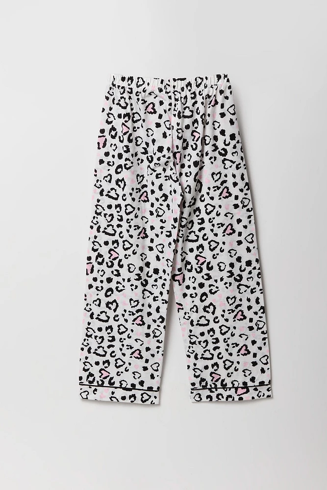 Ensemble pyjama avec haut boutonnÃ© et pantalon imprimÃ© pour fille