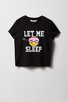 Girls Graphic T-Shirt & Plush Jogger 2 Piece Pajama Set