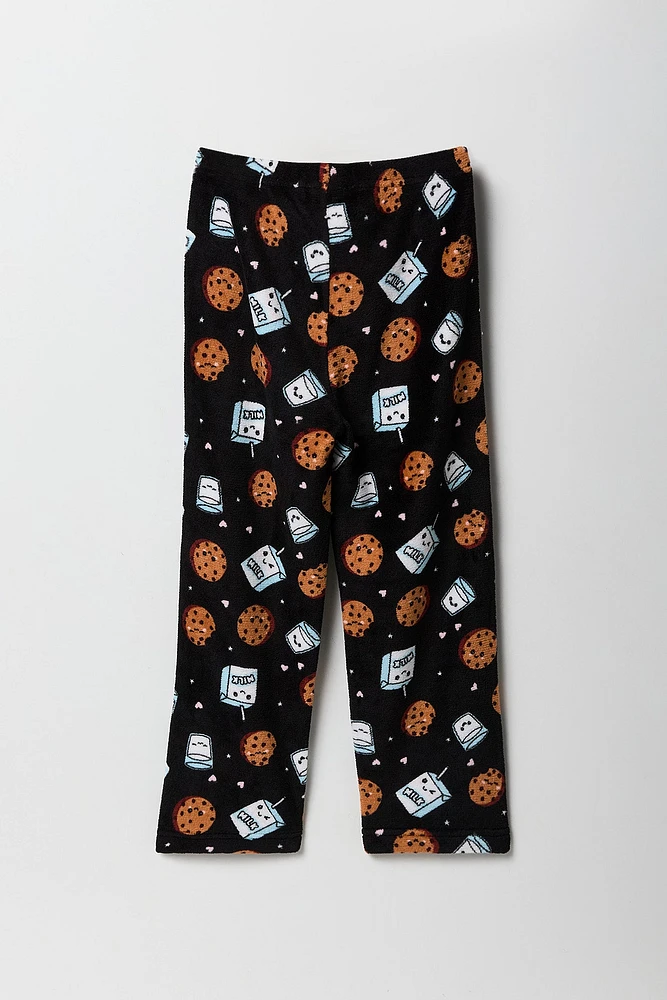 Girls Printed Plush Pajama Pant