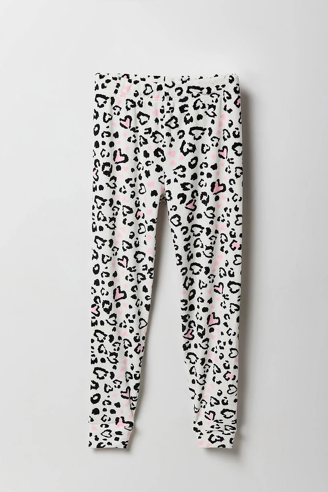 Pantalon de pyjama en peluche imprimé pour fille