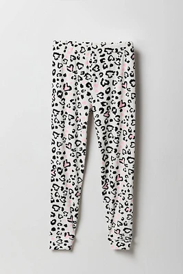 Pantalon de pyjama en peluche imprimé pour fille