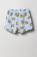 Girls Graphic T-Shirt & Plush Short 2 Piece Pajama Set