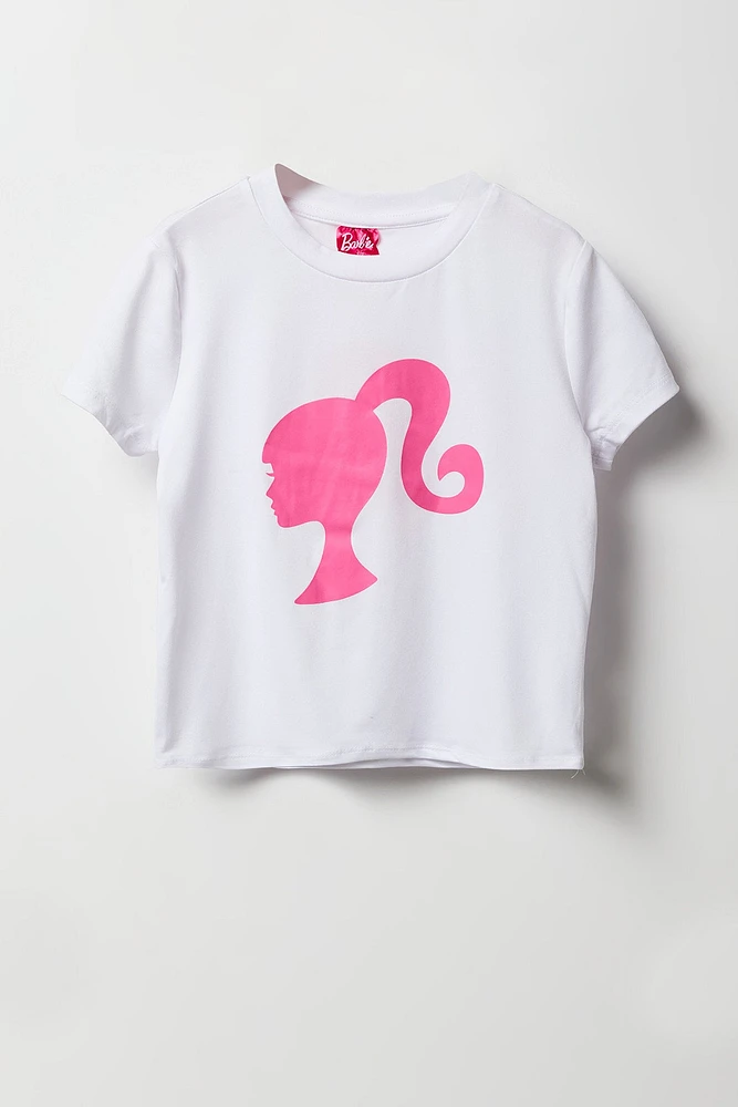 Ensemble pyjama avec t-shirt et short en peluche à imprimé Barbie™ pour fille