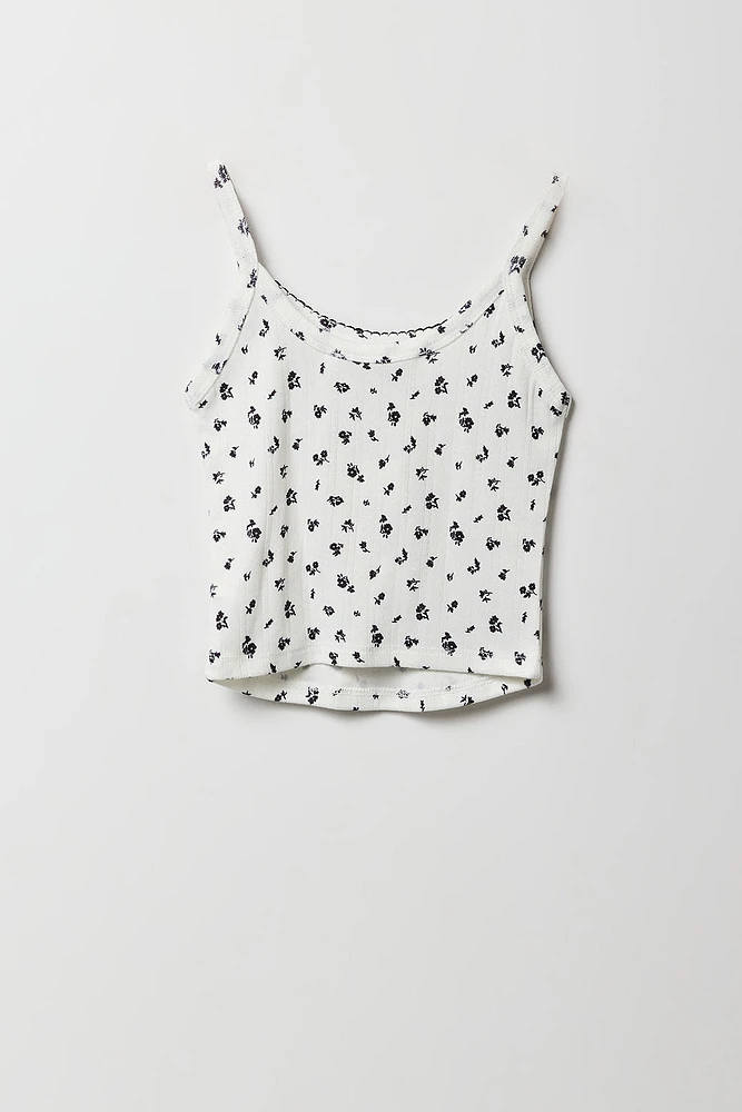 Ensemble-pyjama deux pièces camisole en pointelle et short pour filles