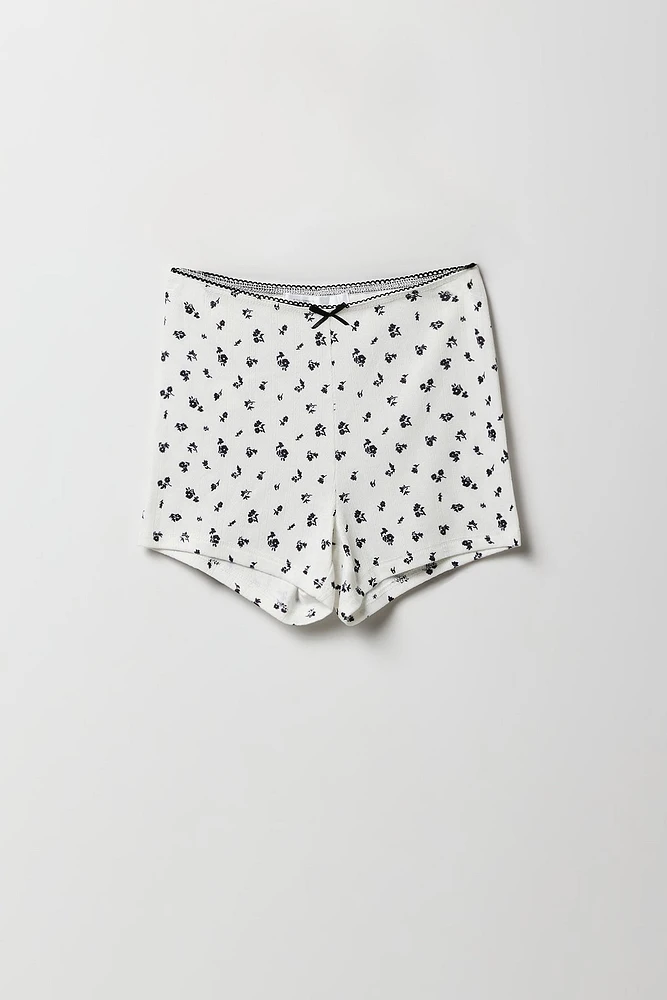 Ensemble-pyjama deux pièces camisole en pointelle et short pour filles