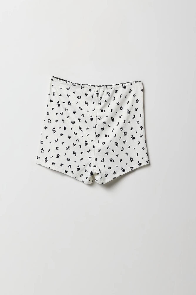 Ensemble-pyjama deux pièces camisole en pointelle et short pour filles