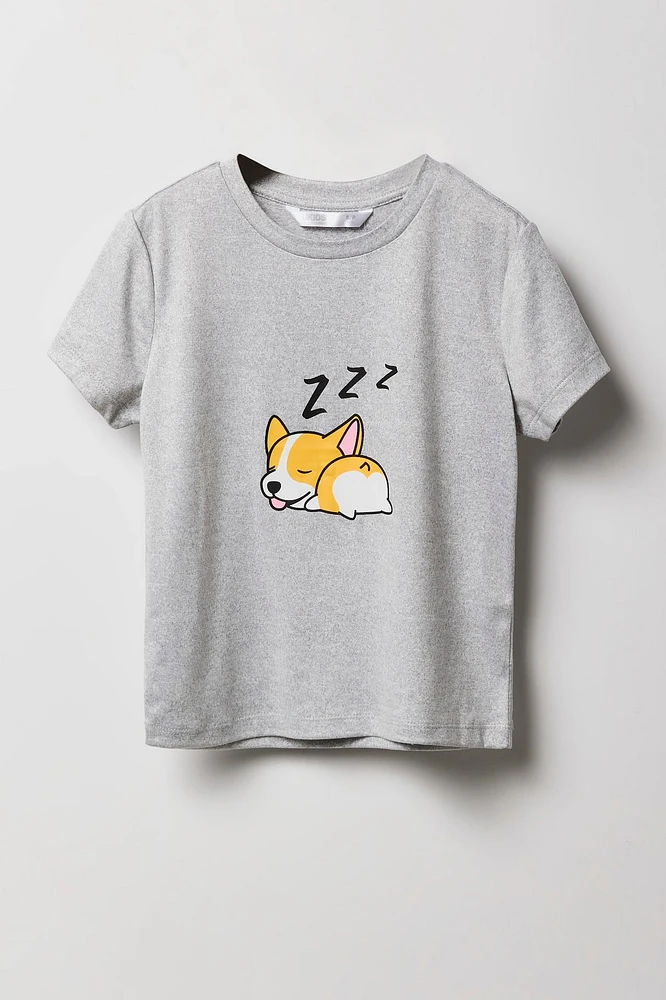 Ensemble pyjama avec t-shirt et short à imprimé Cute Animal pour fille