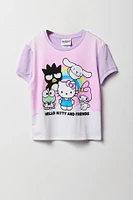 Ensemble-pyjama t-shirt à imprimé Hello Kitty & Friends et short pelucheux pour filles