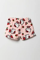 Girls Hello Kitty Cherries T-Shirt & Plush Short 2 Piece Pajama Set