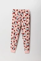 Girls Hello Kitty Berry T-Shirt & Plush Pant 2 Piece Pajama Set