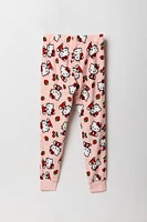 Girls Hello Kitty Berry T-Shirt & Plush Pant 2 Piece Pajama Set