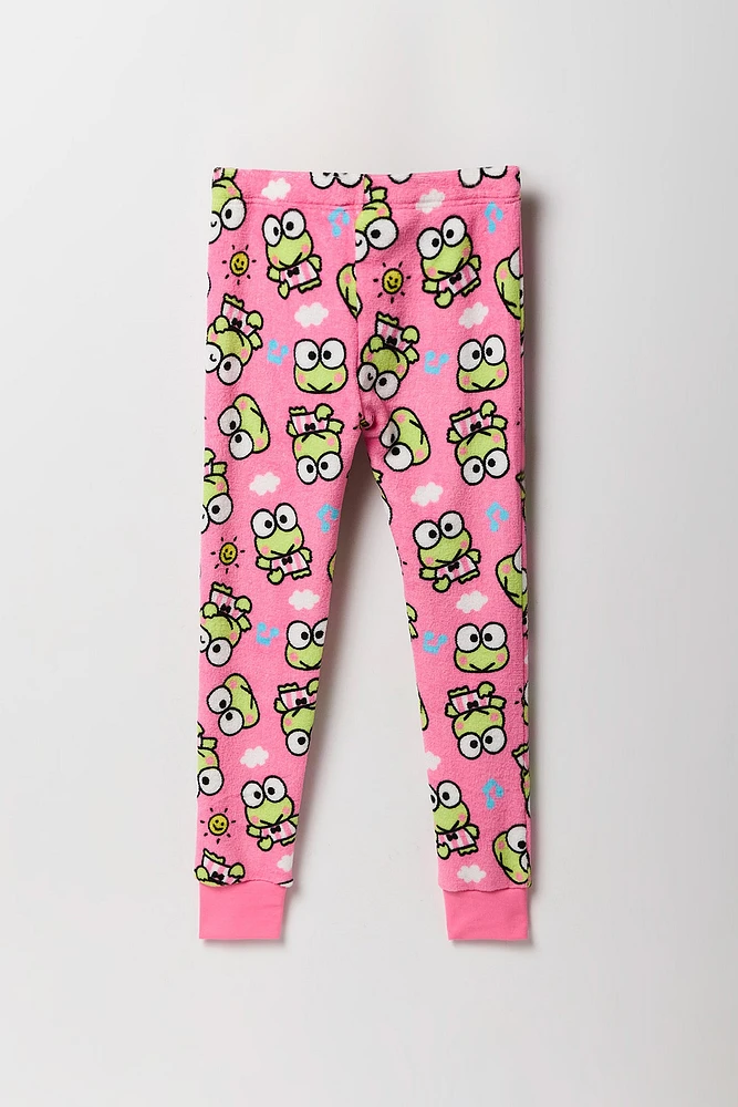 Ensemble pyjama avec t-shirt à imprimé Keroppi et pantalon en peluche pour fille