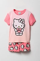 Ensemble pyjama avec t-shirt et short à imprimé Hello Kitty pour fille