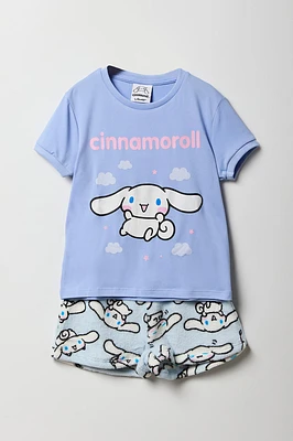 Ensemble pyjama avec t-shirt et short à imprimé Cinnamoroll pour fille