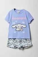 Ensemble pyjama avec t-shirt et short à imprimé Cinnamoroll pour fille