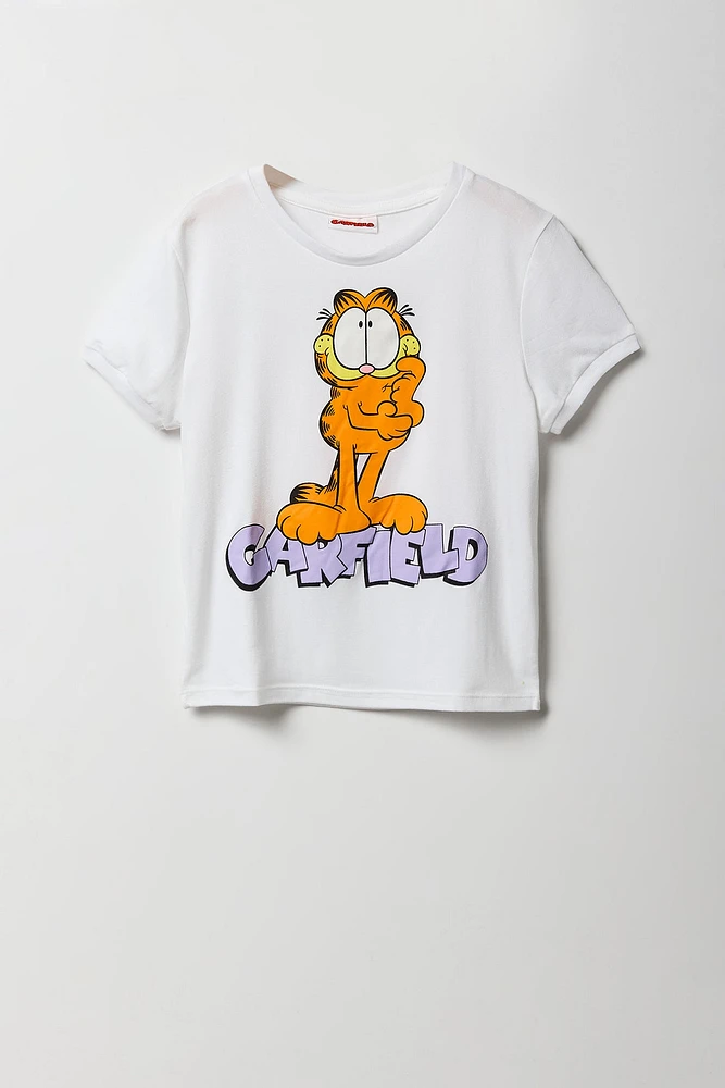 Ensemble pyjama avec t-shirt et short à imprimé Garfield pour fille